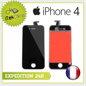 Ecran LCD coloris noir sur chassis pour iPhone 4