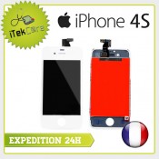 Ecran LCD coloris blanc sur chassis pour iPhone 4S