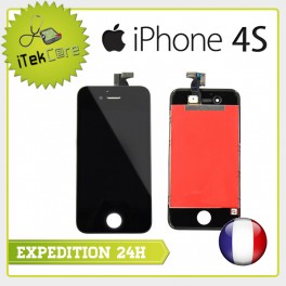 Ecran LCD coloris noir sur chassis pour iPhone 4S 