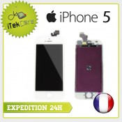 Ecran LCD coloris blanc sur chassis pour iPhone 5 