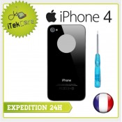 Vitre arrière noire uni pour iPhone 4 châssis prémonté