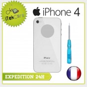 Vitre arrière blanche uni pour iPhone 4 châssis prémonté