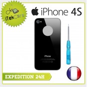 Vitre arrière noire uni pour iPhone 4S châssis prémonté