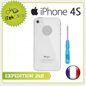 Vitre arrière blanche uni pour iPhone 4S châssis prémonté